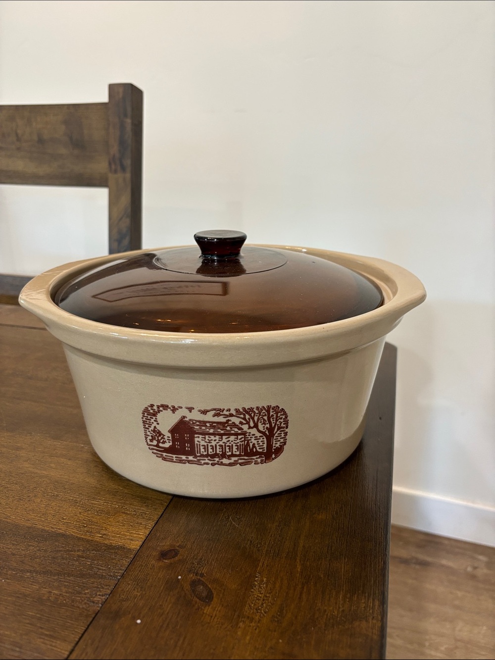 Vintage Amana Country Cooker Stoneware with glass lid